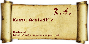 Kmety Adelmár névjegykártya